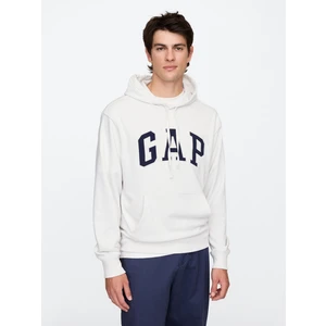 Erkek Beyaz Gap Logo Fransız Havlu Kumaş Sweatshirt