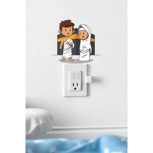 Kabede Küçük Hacılar Ramazan Priz Sticker Seti Duvar Cam Sticker Ramazan Süsü