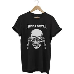 Heavy Metal Unisex Megadeth Skull Baskılı %100 Pamuk Regular Fit Bisiklet Yaka T-Shirt
