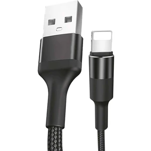 İp Örgü 100 cm Hızlı Şarj Lightning Şarj ve Data Kablosu (Siyah)