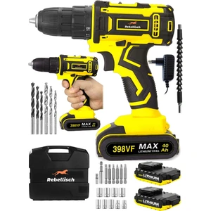 Germany 398 VF 40 Ah Great Tool Series Darbeli Metal Şanzıman Çift Akülü Vidalama Matkap + 27 Parça Setli