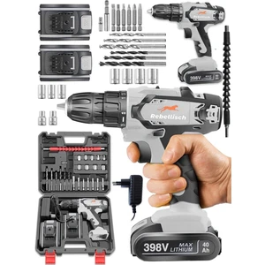 Germany 398 V 40 Ah Perfectionist Series Darbeli Metal Şanzıman Çift Akülü Vidalama Matkap + 27 Parça Setli