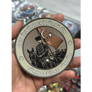 "türk Değilse Yüktür" Yazılı Atatürk Patch (Arkası Cırtlı Lazer Kesim Peç )