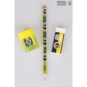 LİSANSLI FENERBAHÇE KURŞUN KALEM, SİLGİ VE FORMA TASARIM KALEMTRAŞ SETİ