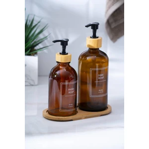 Louvre Bambu Standlı 2'li Sıvı Sabunluk - 500/300 ml