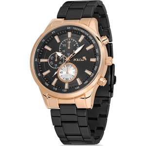 Polo Air Spor Metal Kordon Erkek Kol Saati Siyah-Bakır PL-0848E3X