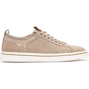 Erkek Bej Bağcıklı Süet Deri Sneaker 25SFD690610