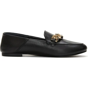 Kadın Siyah Deri Maskülen Loafer 25SFD290118