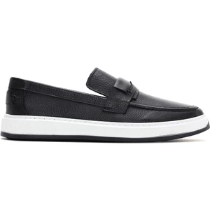 Erkek Siyah Deri Loafer 25SFD680318