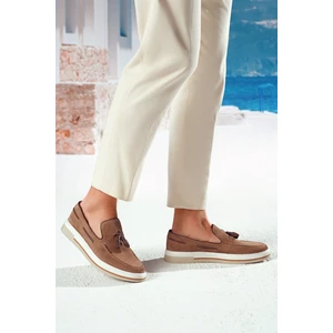 Erkek Vizon Süet Deri Casual Loafer 25SFD680410