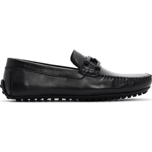 Erkek Siyah Tokalı Deri Loafer 25SFD6706FT