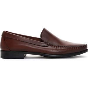 Erkek Kahverengi Deri Casual Loafer 25SFD754018