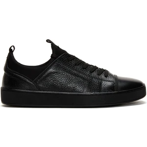 Erkek Siyah Bağcıklı Deri Sneaker 25SFD6300FT