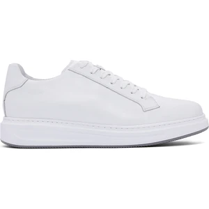 Erkek Beyaz Bağcıklı Deri Sneaker 25SFD610118
