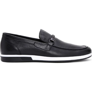 Erkek Siyah Deri Casual Loafer 25SFD6006FT