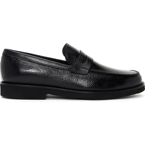 Erkek Siyah Deri Klasik Loafer 25SFD6008FT