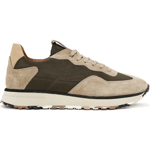 Erkek Vizon Bağcıklı Deri Sneaker 25SFD707714