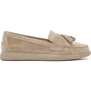 Kadın Bej Süet Deri Comfort Loafer 25SFD152010