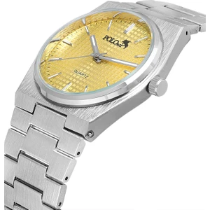 Polo Air Şık Erkek Kol Saati Gümüş-Sarı PL-0861E4X