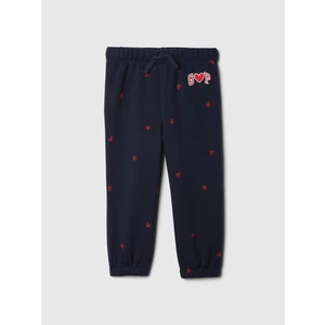 Kız Bebek Lacivert Gap Logo Kalp Desenli Pull-On Jogger Fleece Eşofman Altı