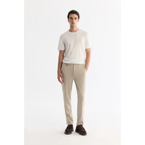 Erkek Bej Slim Fit Klasik Bel Yumuşak Tuşeli Chino Pantolon B003035