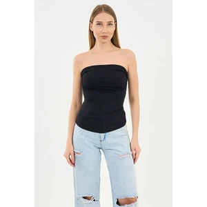 Alexandergardi Yırtmaçlı Straplez Bluz (B24-00226)