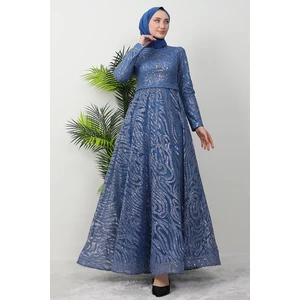Fidan Tesettür Abiye Indigo