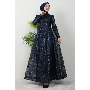 Fidan Tesettür Abiye Lacivert