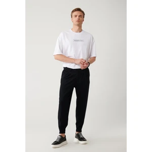 Erkek Siyah Smyrna Baggy Fit Pantolon Klasik Bel Pileli Örme A41y3075