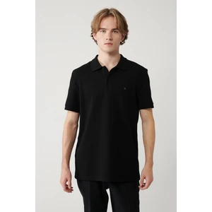 Erkek Siyah Regular Fit %100 Pamuk Hızlı Kuruyan Kıvrılmayan Polo Yaka T-shirt B001032