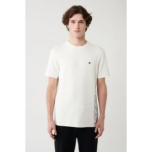 Erkek Beyaz Baskılı Bisiklet Yaka Soft Touch T-Shirt A41Y1328