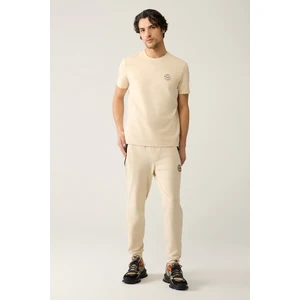 Erkek Bej Jersey Kumaş 2 İplik Eşofman Altı A41Y3416