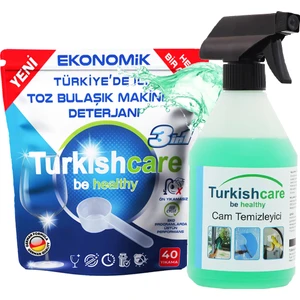Toz Bulaşık Makinesi Deterjanı ve Cam Temizleyici Sprey Paketi