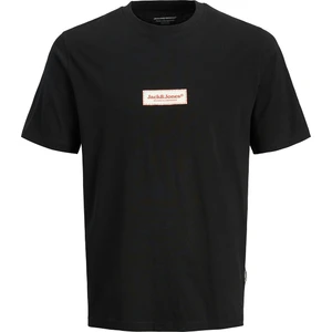 Jack & Jones  Split Fakestitch Branding Erkek Siyah Yuvarlak Yaka Tişört