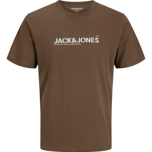 Jack & Jones Jack&jones Dynamic Branding Crew Neck Erkek Kahverengi Yuvarlak Yaka Tişört