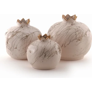 Dekoratif Seramik Biblo Üçlü Nar Set