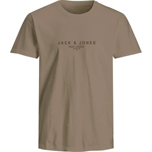 Jack & Jones Jack&jones Blaharris Crew Neck Erkek Kahverengi Yuvarlak Yaka Tişört