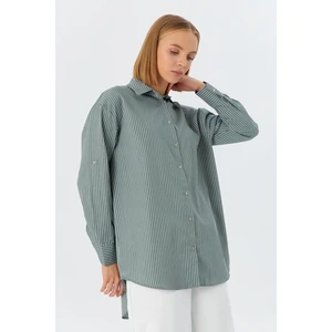 Shopping Shop Çizgili Gömlek Hakı