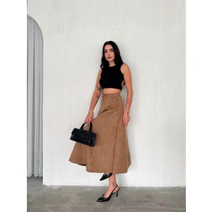 Ozy Fashion Kadın Kışlık Süet Etek UZSÜ007