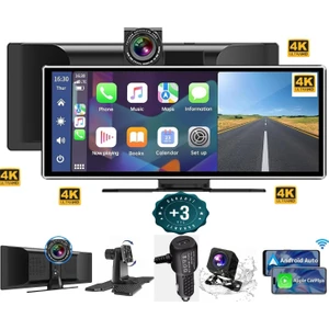 4K Car play Apple Android Uyumlu 11.20 Inçl Andorid Ekran Android Auto Kablosuz Carplay Büyük Ekran Çift Kameralı Araç Ekranı