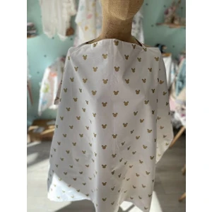 Derin Boutique Shop Gold Mickey Desenli Poplin Emzirme Önlüğü