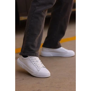 - Beyaz Hakiki Deri Bağcıklı Erkek Sneaker 800-2501