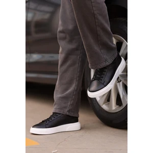 - Siyah Hakiki Deri Bağcıklı Erkek Sneaker 800-2501