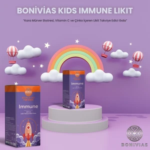 Kids Immune Likit Çocuklar İçin Kara Mürver Ek İ Vitamin C Ve Çinko İçeren Likit Takviye Edici Gıda