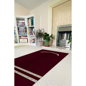 Napoli Home Dijital Baskılı Kaymaz Taban Yıkanabilir Hediyelik Çeyizlik Namazlık Seccade, Seccade-64-Bordo,