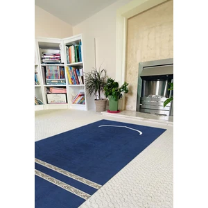 Napoli Home Dijital Baskılı Kaymaz Taban Yıkanabilir Hediyelik Çeyizlik Namazlık Seccade, Seccade-64-Mavi,