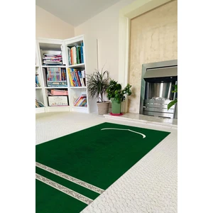 Napoli Home Dijital Baskılı Kaymaz Taban Yıkanabilir Hediyelik Çeyizlik Namazlık Seccade, Seccade-64-Yeşil,