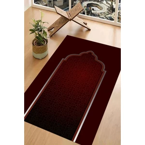 Napoli Home Dijital Baskılı Kaymaz Taban Yıkanabilir Hediyelik Çeyizlik Namazlık Seccade, Seccade-78-Bordo,