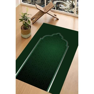 Napoli Home Dijital Baskılı Kaymaz Taban Yıkanabilir Hediyelik Çeyizlik Namazlık Seccade, Seccade-78-Yeşil,