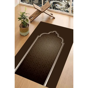 Napoli Home Dijital Baskılı Kaymaz Taban Yıkanabilir Hediyelik Çeyizlik Namazlık Seccade, Seccade-78-Kahve,